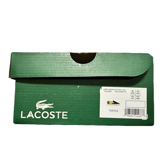 NEW Lacoste Youth Boys Size 3.5 Jump Serve Multicolor Corduroy Slip On Sneaker - Picture 6 of 6